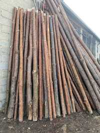 Stemple drewniane 3,00 - 4,20 m. Zacięte, gotowe do szalowania.
