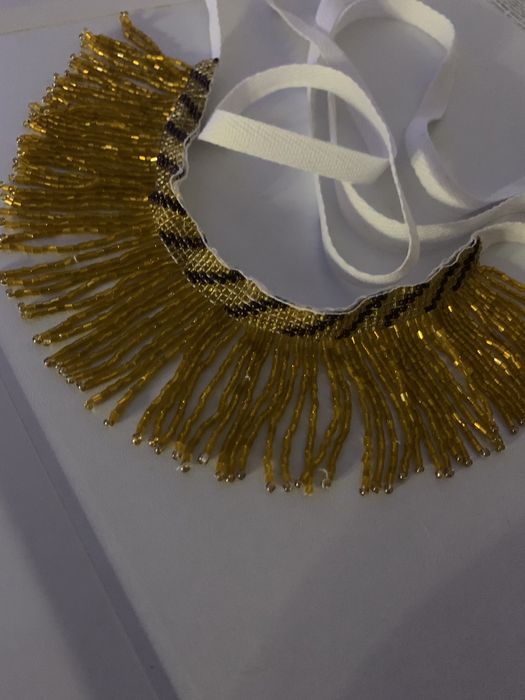 Силянка намисто бісер кольє етно украінське народне 43 см синє та кори