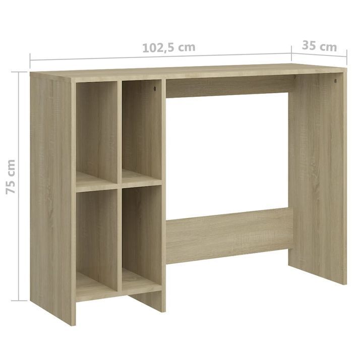 Vidaxl Biurko Pod Laptopa, Dąb Sonoma, 102,5 X 35 X 75 Cm