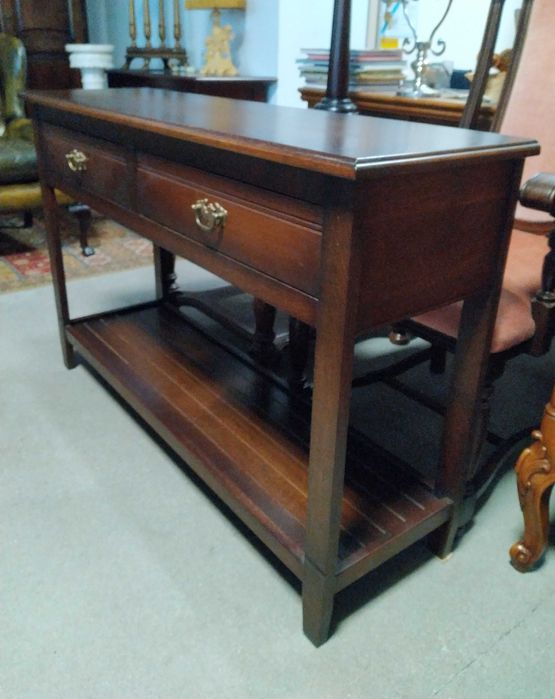 Konsola przyścienna dębowa stolik lite drewno solidnie wykonana