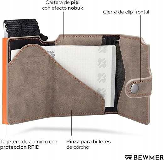 Portfel Etui na kredytowe ochrona RIFD zamknięcie magnetyczne Brown