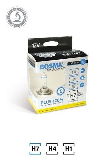 Kit 2 Lâmpadas H7 Luz Branca  Bosma Plus 120%