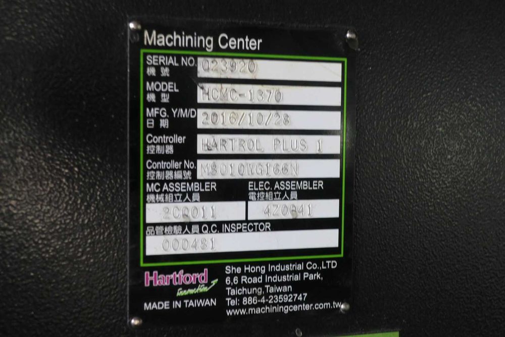 Frezarka pionowa CNC Hartford HCMC-1370