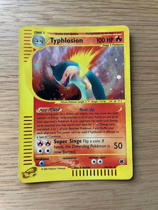 Carta Pokémon Typhlosion Holo (28/165) - Expedition 2002 - Raro