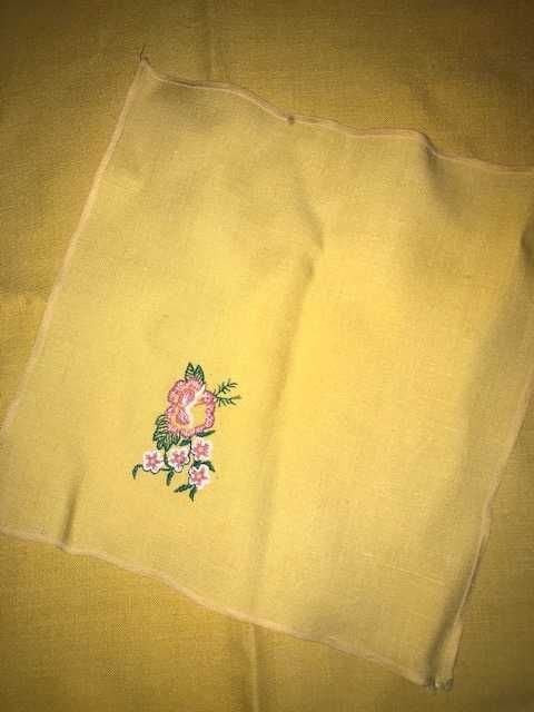 komplet serwetek, lniane z okresu PRL