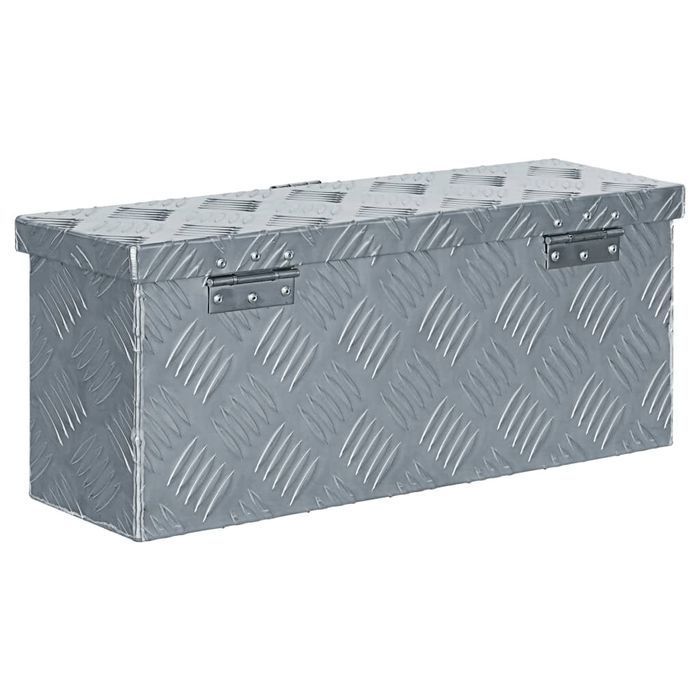 Vidaxl Aluminiowa Skrzynia, 48,5 X 14 X 20 Cm, Srebrna