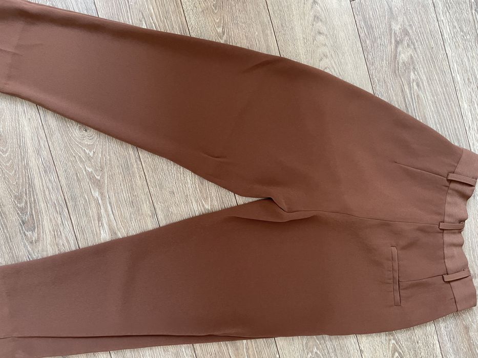 H&M 38 Brązowe spodnie z wysokim stanem eleganckie