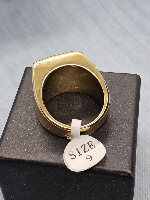 Sygnet pierścionek z czarnym kamieniem rozm 9 Vezzi