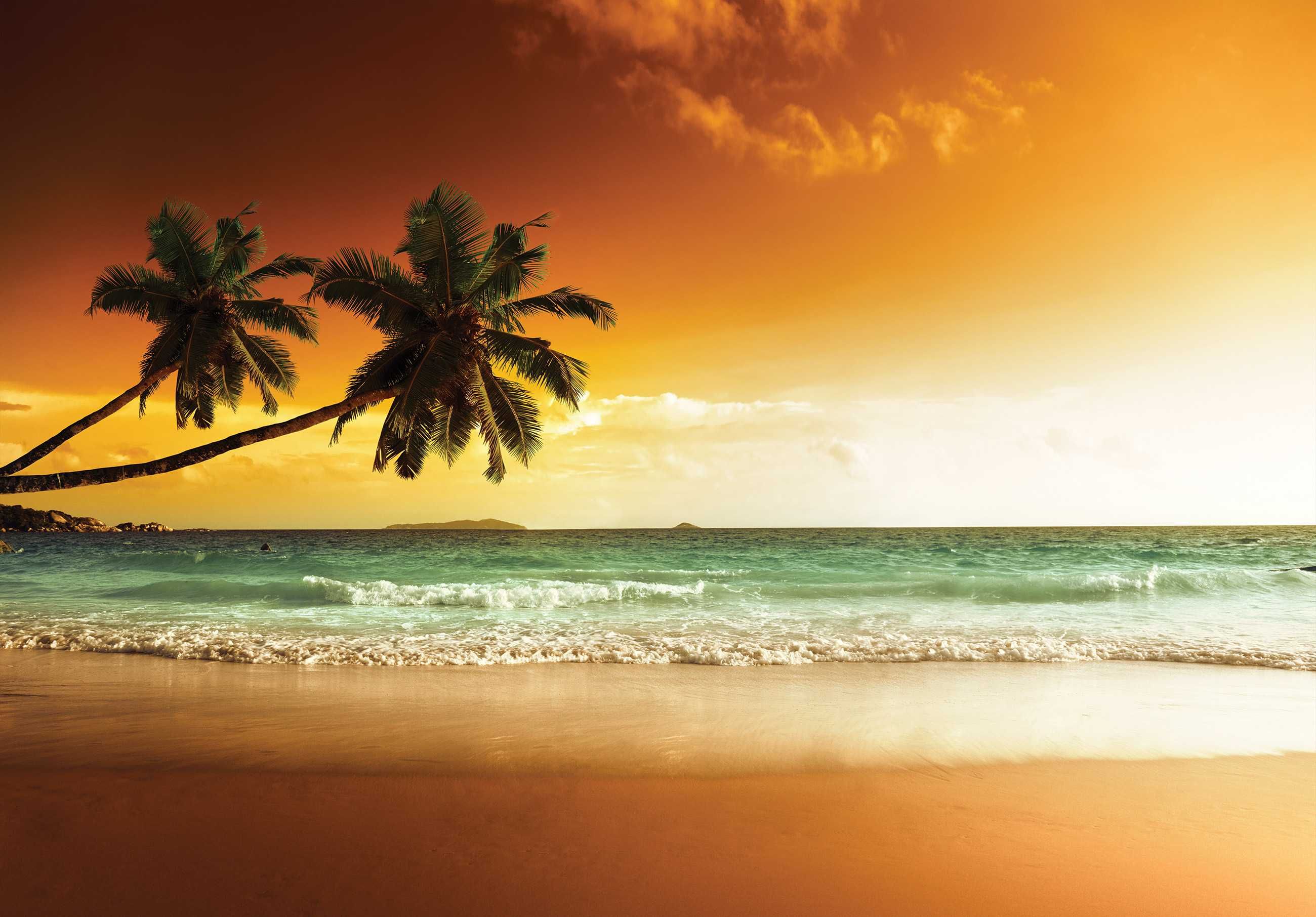 Fototapeta Plaża Zachód Słońca 3D Na Twój Własny Rozmiar + KLEJ