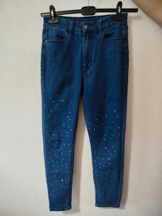 Jeans/calças de ganga skinny com brilhantes