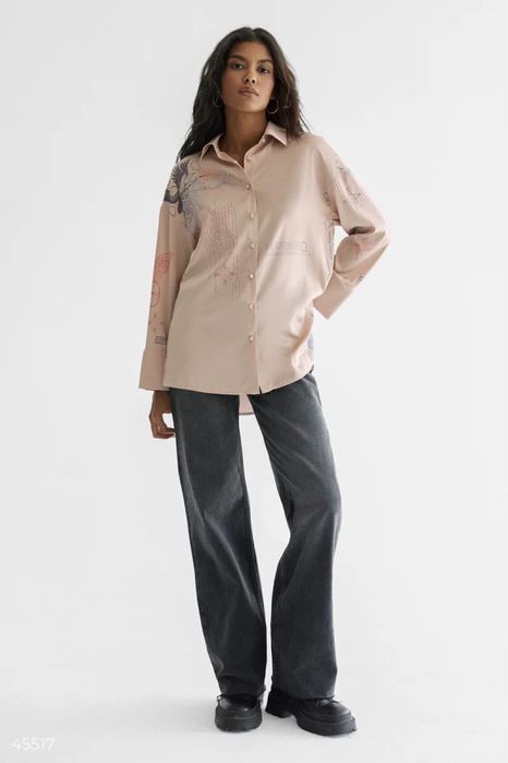 Шовкова блуза з принтом