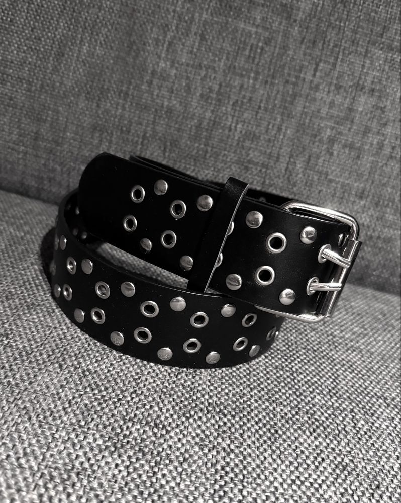Opium drip pasek metalowe nity goth, emo, punk, avant garde, y2k