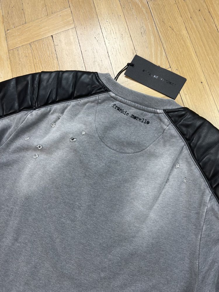 Свитшот Frankie Morello Distressed Leather Sweatshirt
