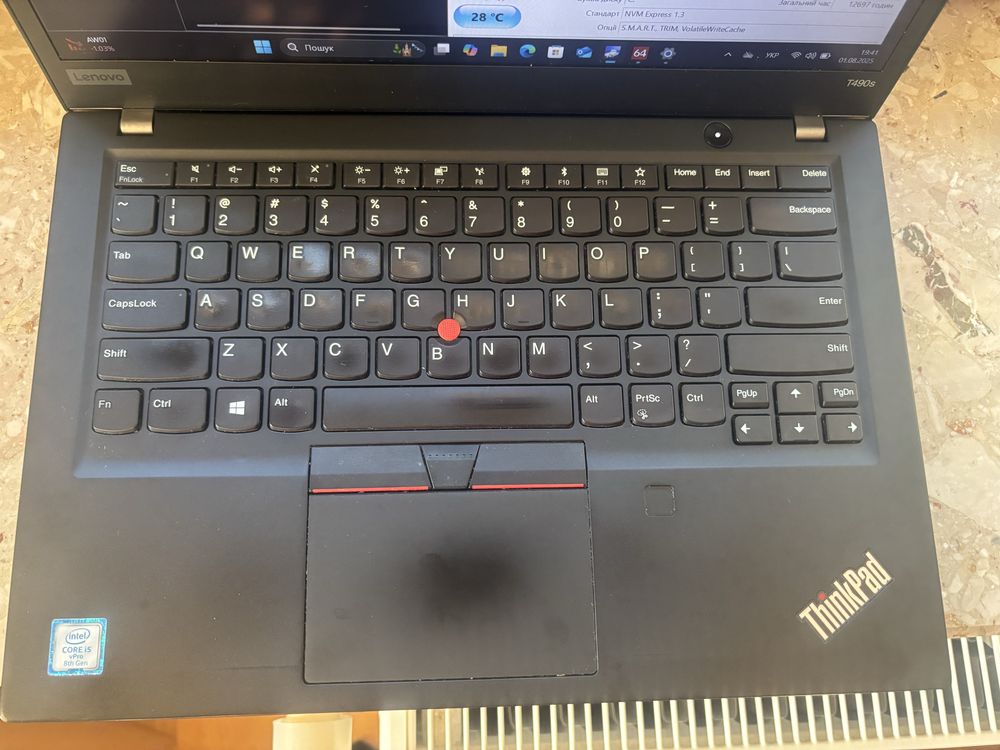 Ноутбук Lenovo ThinkPad T490s i5-8365u 8gb ram 256gb m2 14” FHD IPS