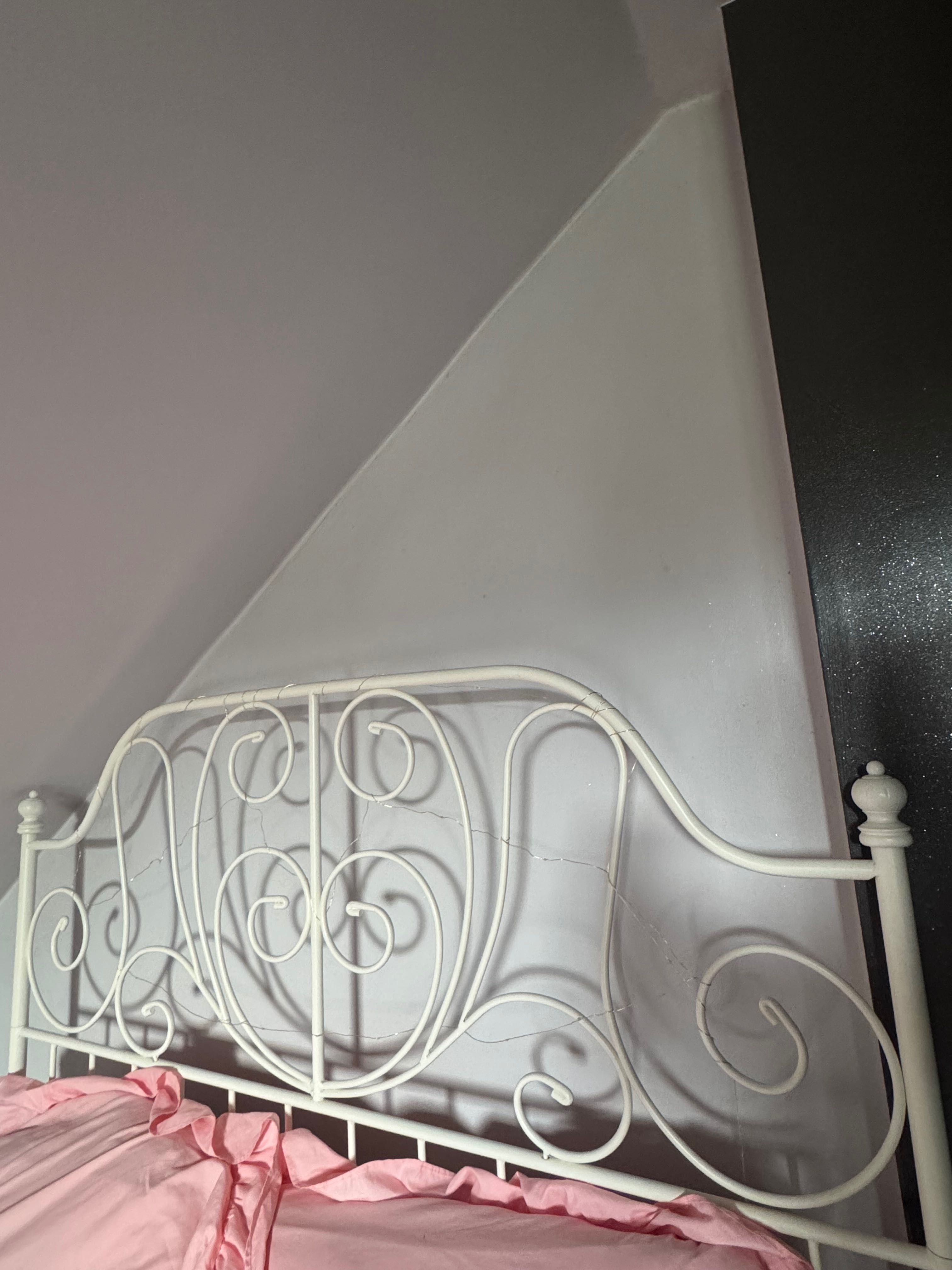 Łóżko ikea metalowe biale leirvik