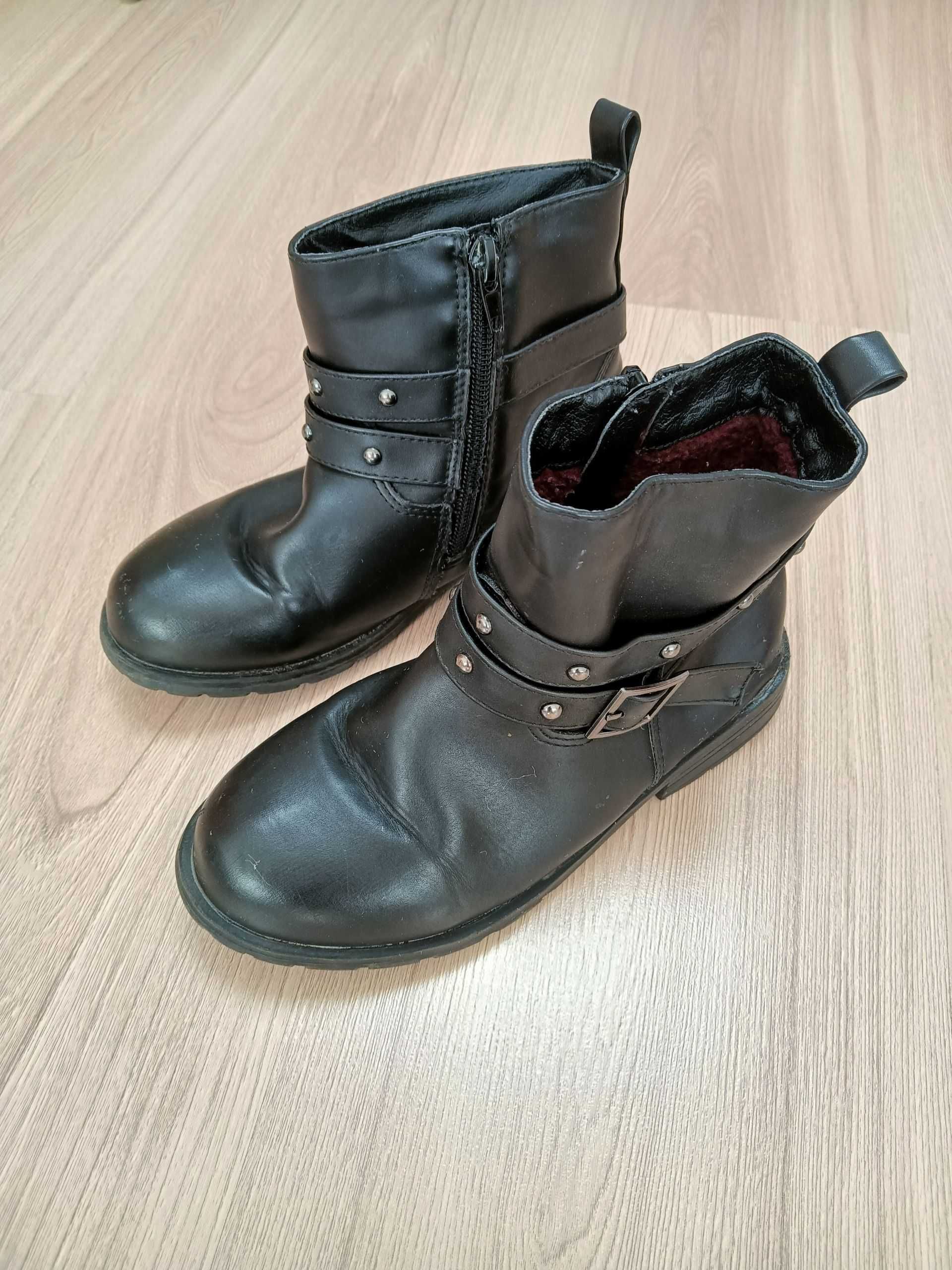 Buciki buty dziecięce czarne za kostkę 31