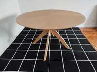 Mesa de jantar redonda madeira maciça carvalho 120cm