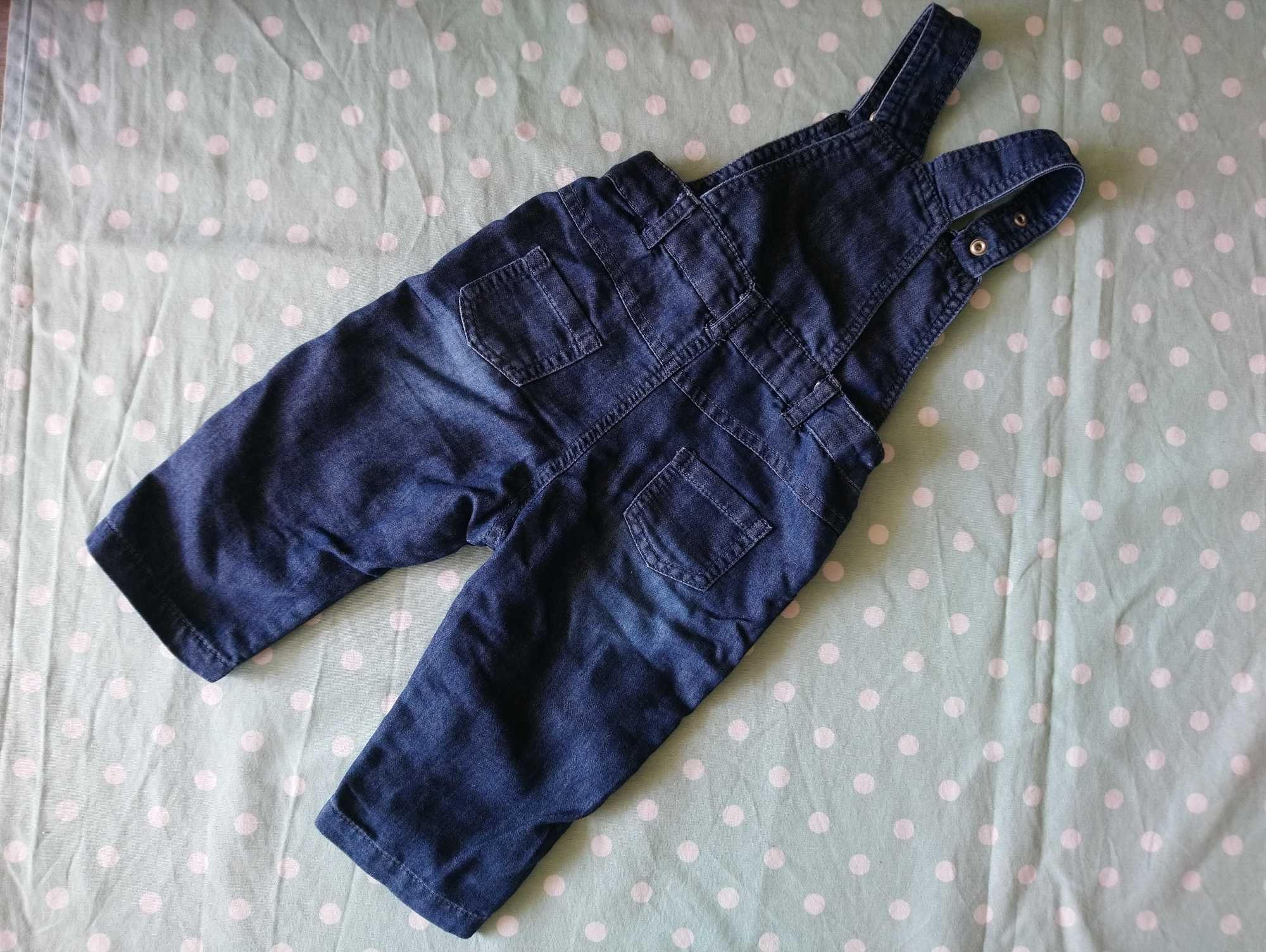 Ogrodniczki jeans miękkie Cool Club 74 cm