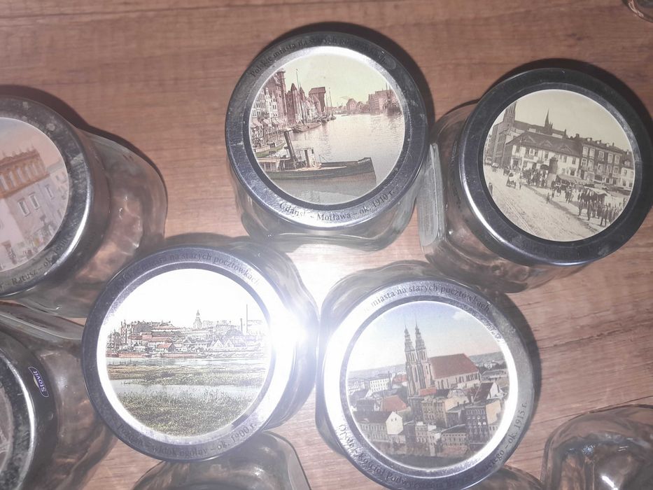 Piękne słoiki 36 szt. miasta polskie 240g Opole Gdańsk po dżemie foto