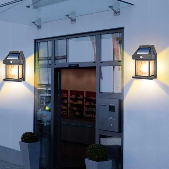 LAMPA Ścienna SOLARNA ŻARÓWKA Kinkiet LED Czujnik Ruchu i Zmierzchu