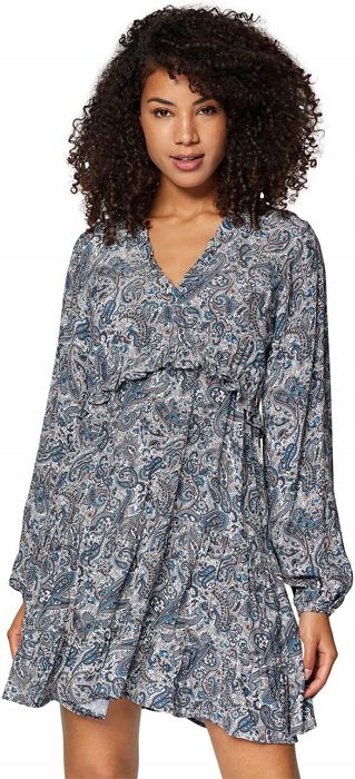 Sukienka z wiskozy niebieska z nadrukiem Mavi L