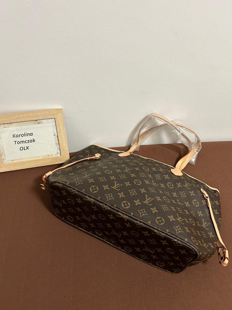 Torebka shoperka louis vuitton neverfull skórzana