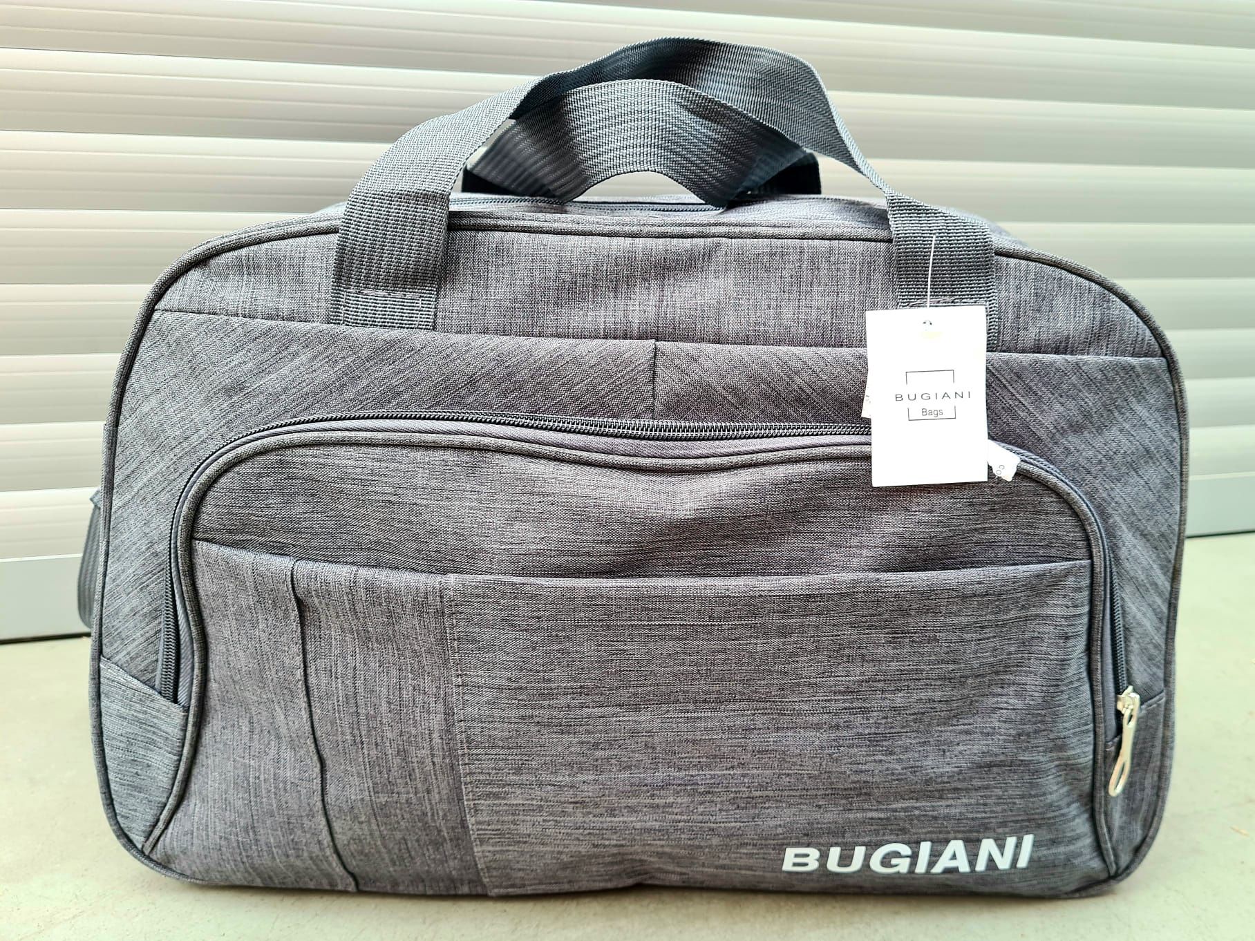 Nowa torba turystyczna sportowa fitness szara marki Bugiani