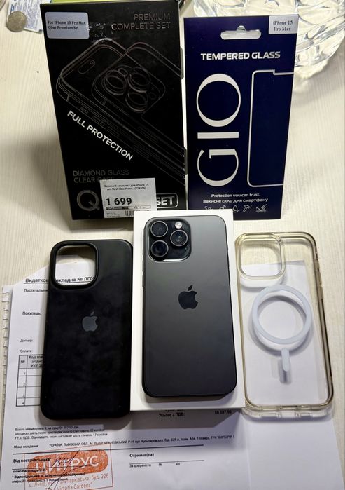 Iphone 15 Pro Max 256гб(Black Titanium) СТАН НОВОГО ТЕЛЕФОНУ!!!