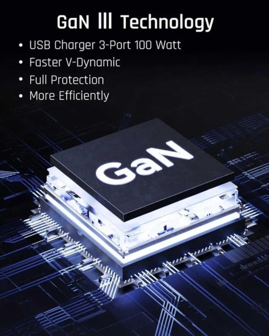 Швидка зарядка для смартфонів планшетів VOLTME 100W GAN 3