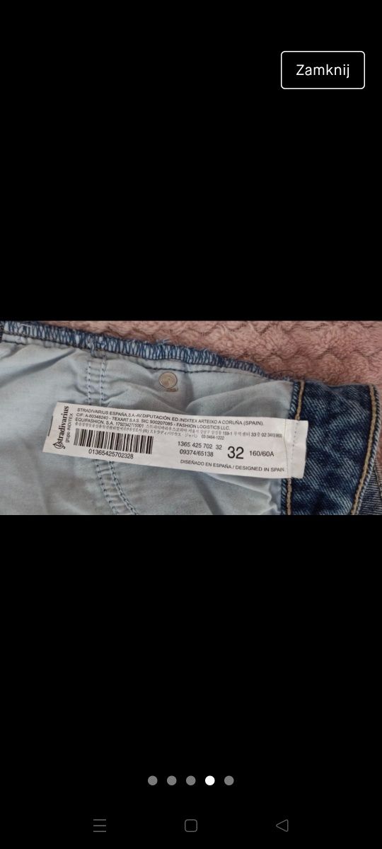 Szorty dżinsowe, krótkie spodenki jeansowe wysoki stan Stradivarius 32