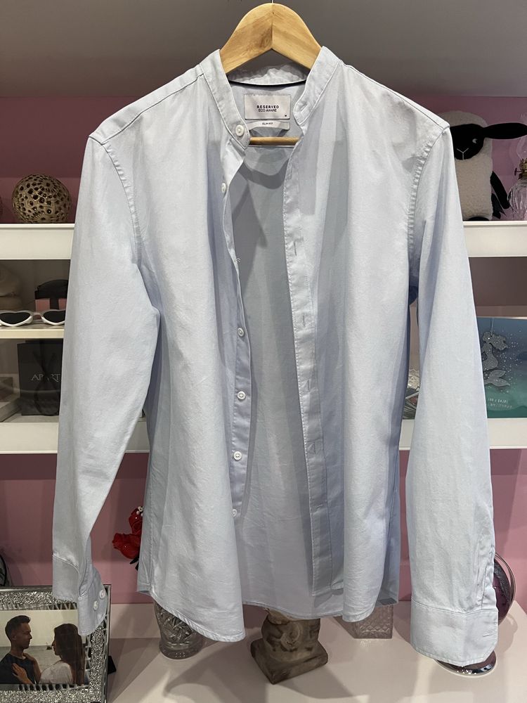 Nowa casualowa koszula męska Slim Fit błękitna Reserved r. M