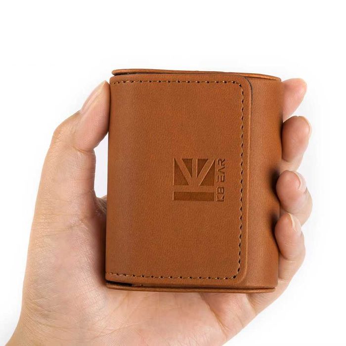 ⇒ KBEAR Leather Case (Brown) - футляр кейс для хранения IEM наушников