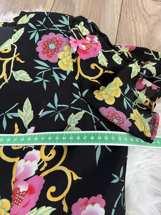 Piękna elegancka sukienka w kwiaty długa midi xxl 44