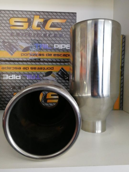 Ponteira escape inox redonda 110 mm com rebordo