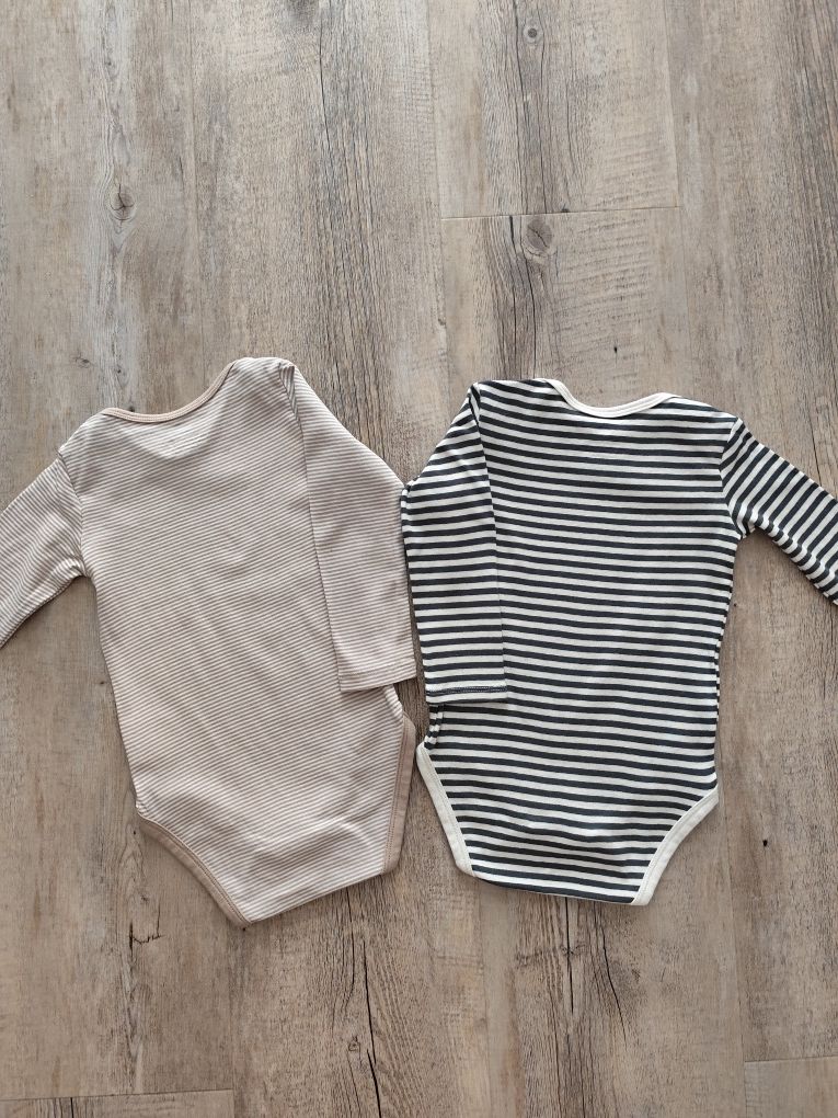 Nowe body z długim rękawem w paski H&M 86