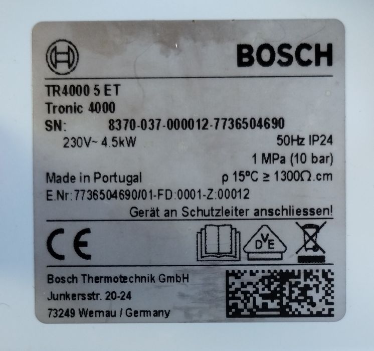 Ogrzewacz przepływowy Bosch TR4000 4,5kW