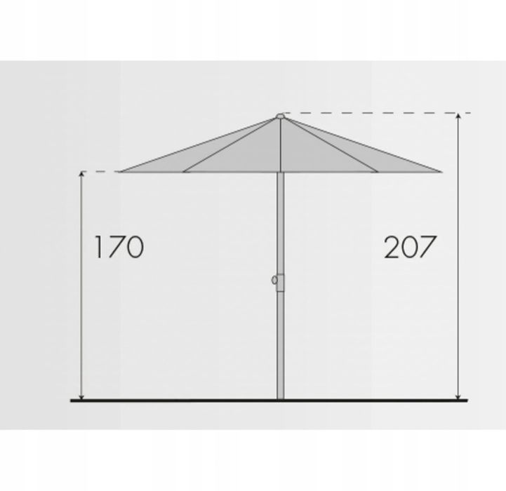 Parasol WINDPROFI czerwony wł. szkl. 200cm