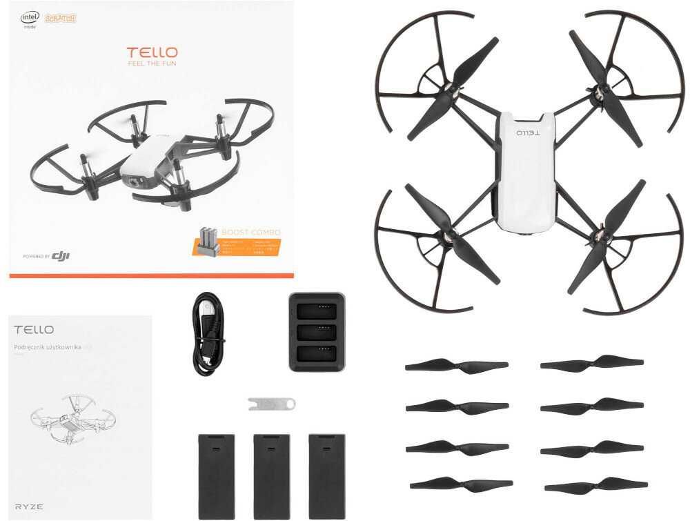 Dron DJI Ryze Tello Boost Combo Biały powered by DJI and Intel