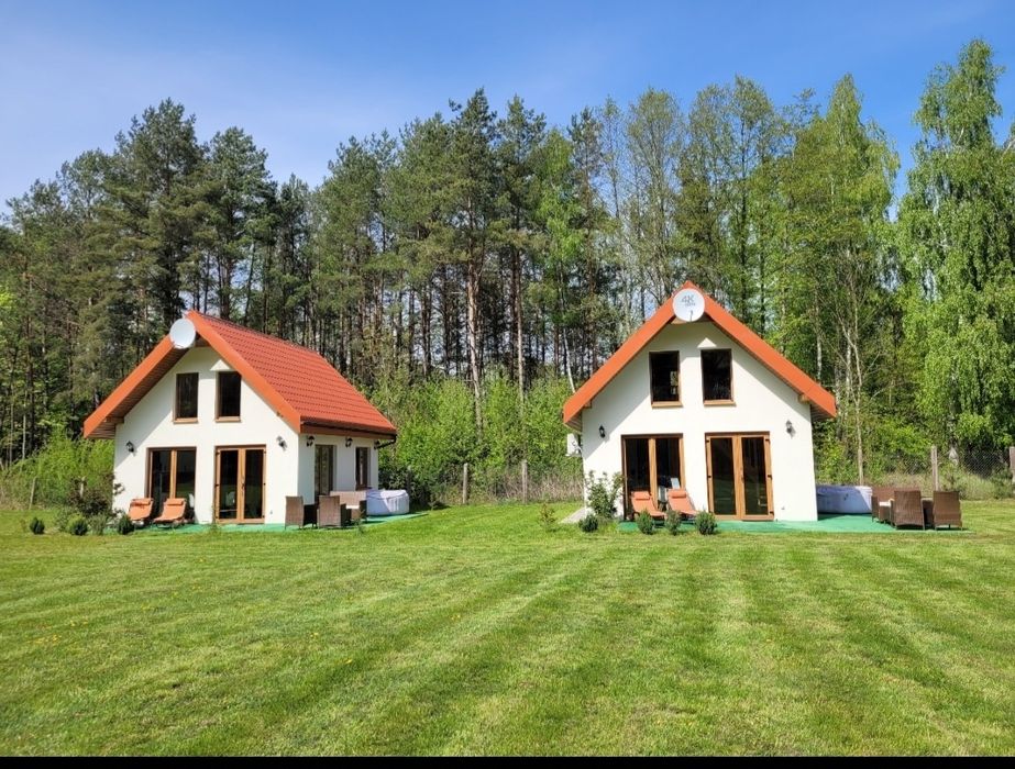 2 domki każdy dla 4 os: caloroczne, wysoki standard, balia ogrodowa