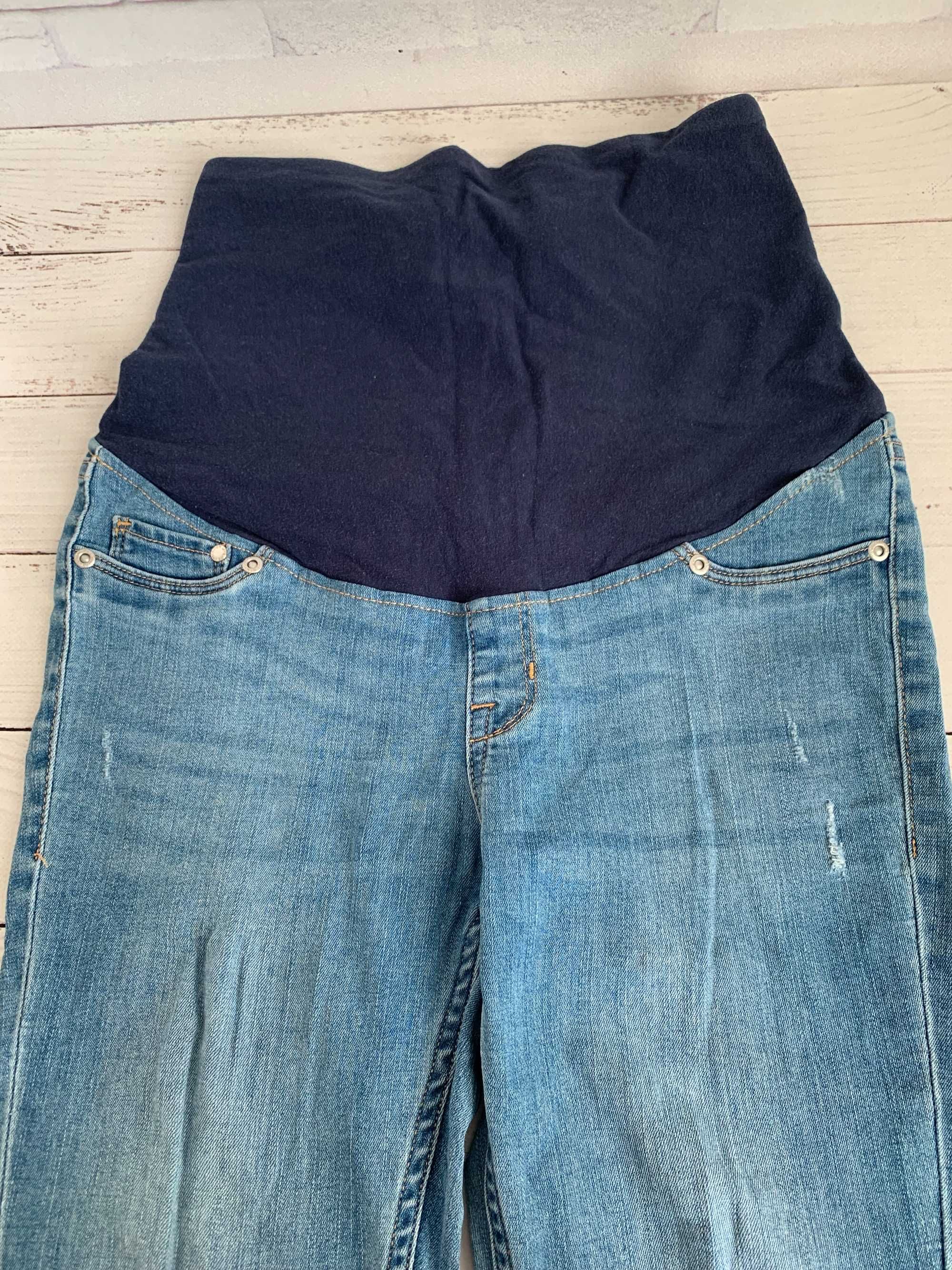 Джинсові штани з трикотажним поясом для вагітних, розмір S або М