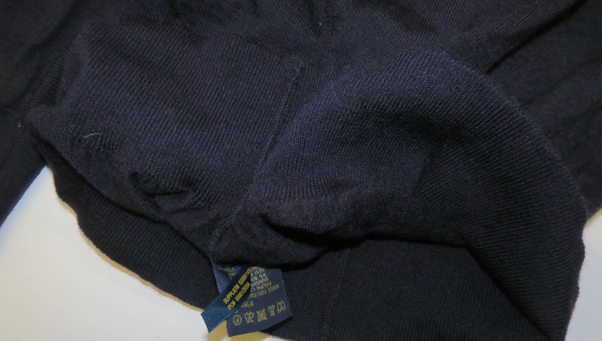 Ralph Lauren cienki sweter wełna merino S