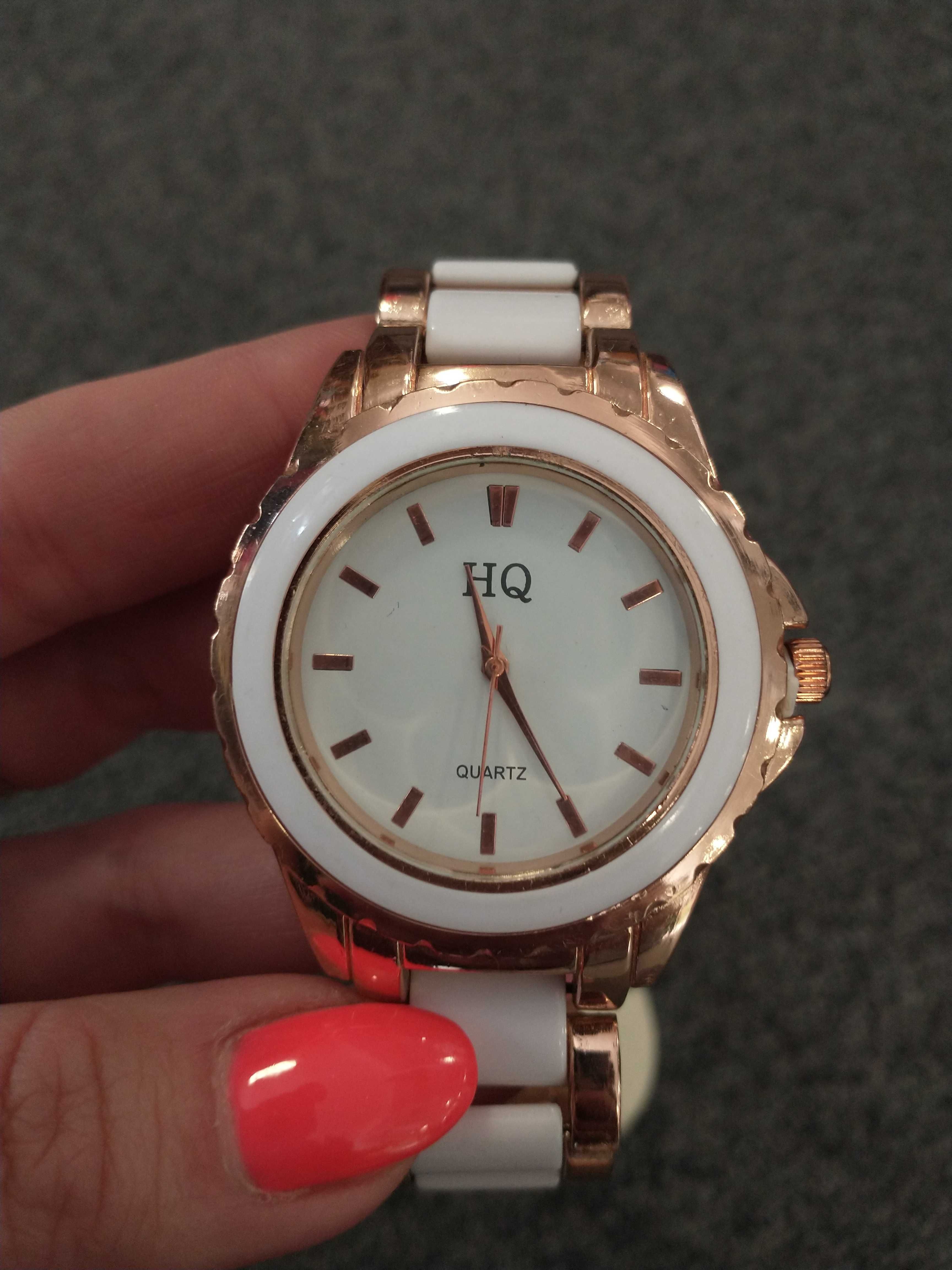 Nowy zegarek damski na bransolecie rose gold biały śliczny