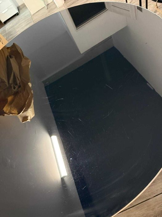 Stół Okrągły 120 Szklany Nowoczesny Do Jadalni Czarny ALLEN