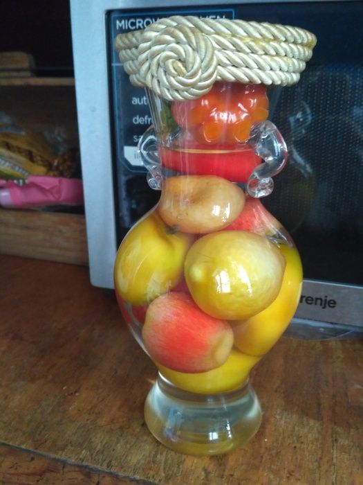 Ваза с фруктами декор маленькие яблоки лемон для интерьера