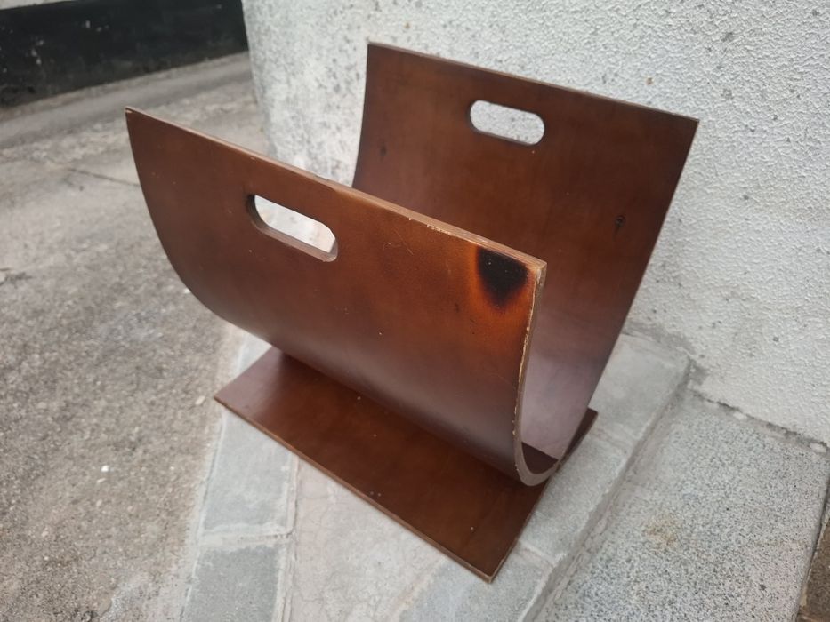 Porta Revista Discos Vinil Lenha Etc Madeira Cerejeira