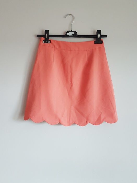 spódniczka spódnica na lato elegancka łososiowa pomarańczowa Asos XS