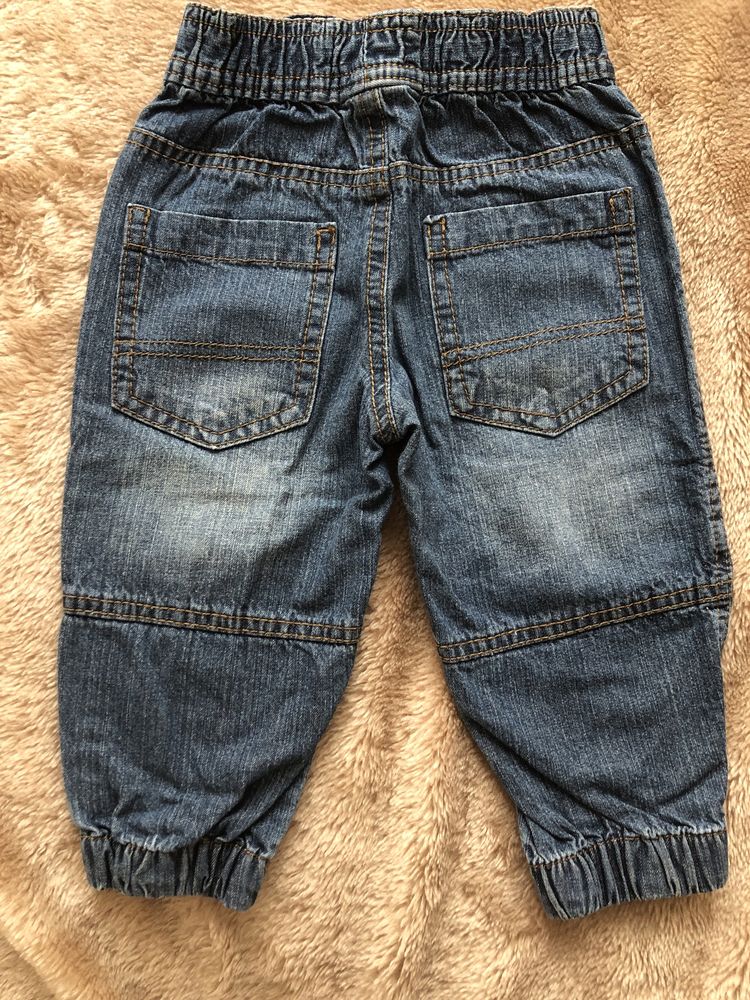 Spodnie jeansowe early days rozm 80, wiek 9-12 m- cy.
