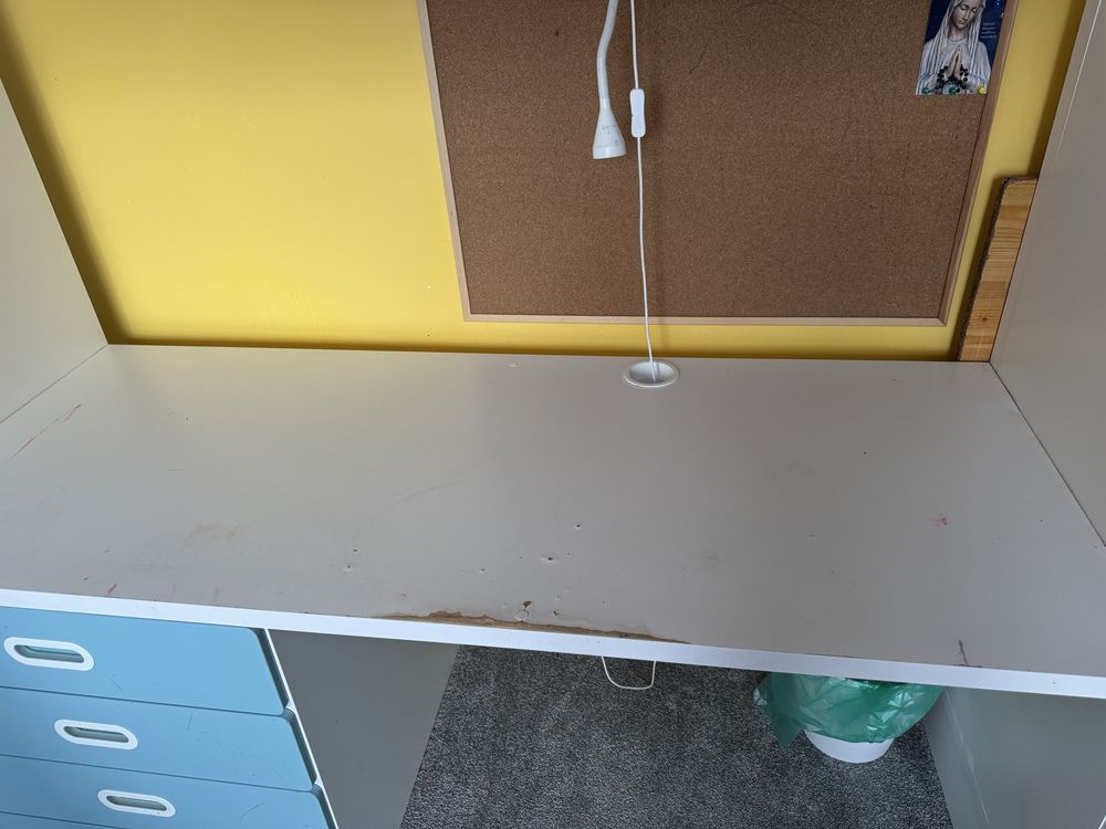 Lozko pietrowe z biurkiem szafa ikea SMÅSTAD