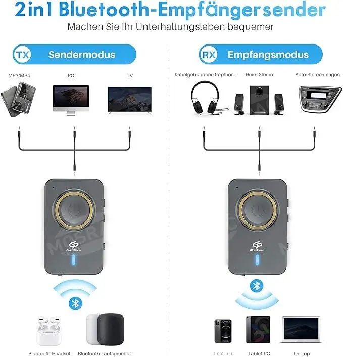 Bluetooth-адаптер AptX , 5.0 GlamPiece Wireless Music Receiver