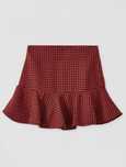 Юбка шорты  ZARA в клетку р l/48 черно- красный